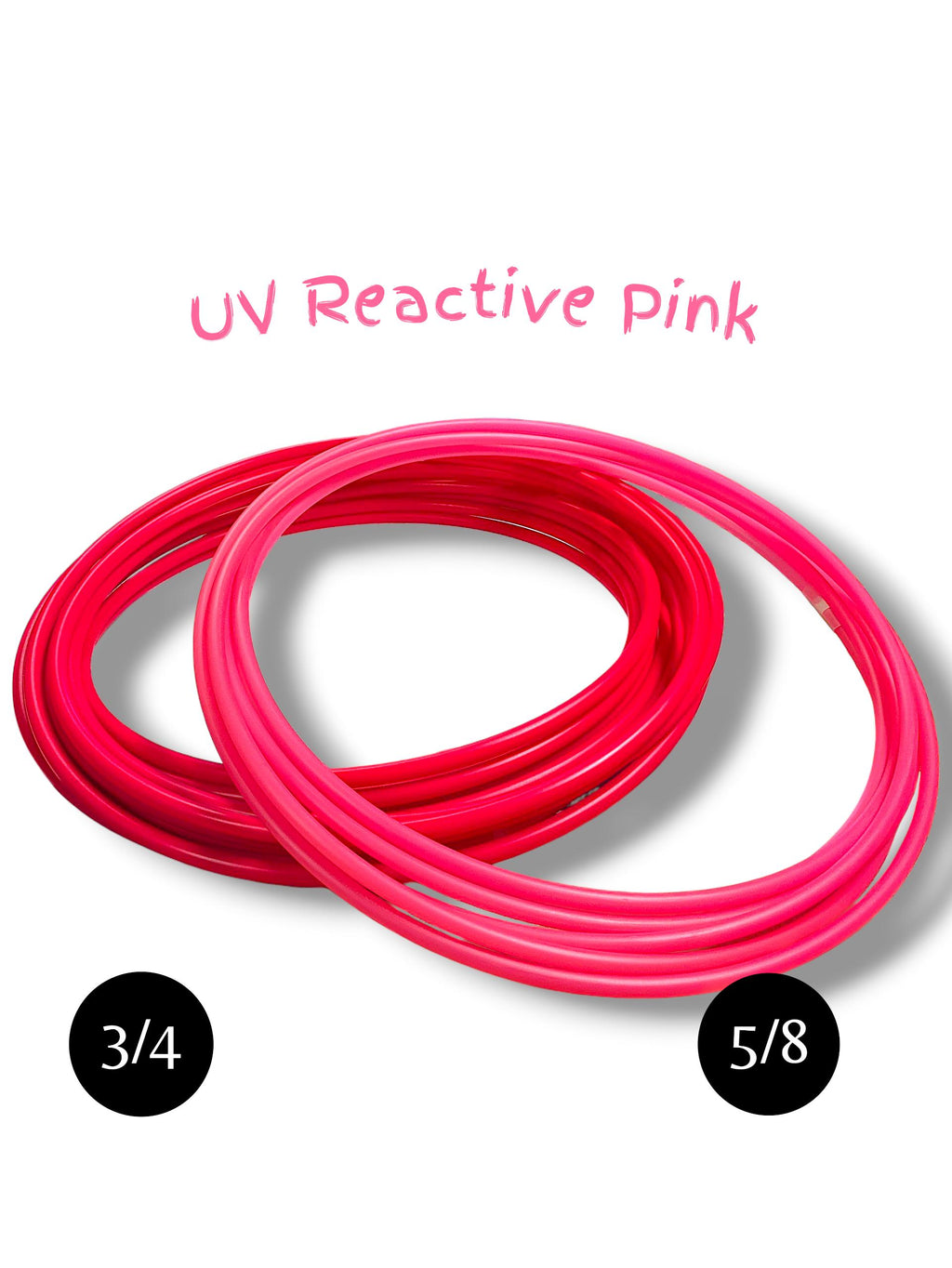 UV Reactive Pink Collapsible Polypro Hula Hoop 5/8" or 3/4”