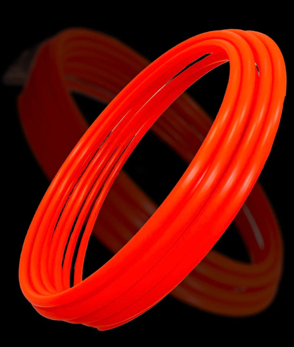 UV Reactive Red (Fire Orange) Collapsible Polypro Hula Hoop 5/8" or 3/4”