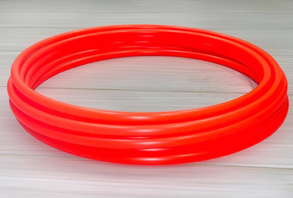 UV Reactive Red (Fire Orange) Collapsible Polypro Hula Hoop 5/8" or 3/4”