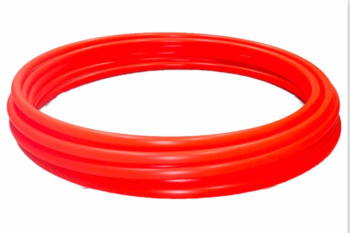 UV Reactive Red (Fire Orange) Collapsible Polypro Hula Hoop 5/8" or 3/4”