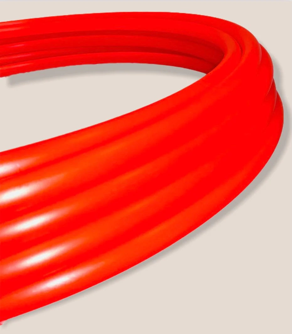 UV Reactive Red (Fire Orange) Collapsible Polypro Hula Hoop 5/8" or 3/4”