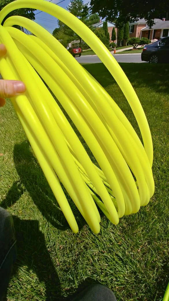 UV Reactive Yellow Collapsible Polypro Hula Hoop 5/8" or 3/4”